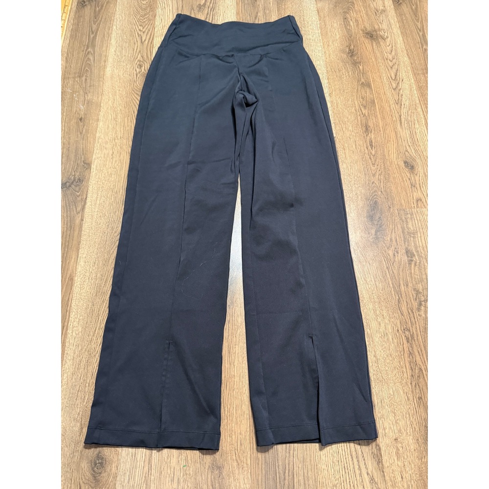 Mondetta Pants Women Size S Black Wide Leg Front Slit Performance + Luxury